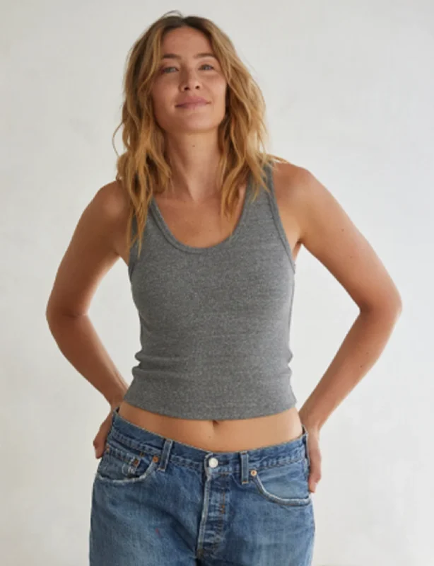  Chic And TrendyBlondie Tank, Dark Heather Grey