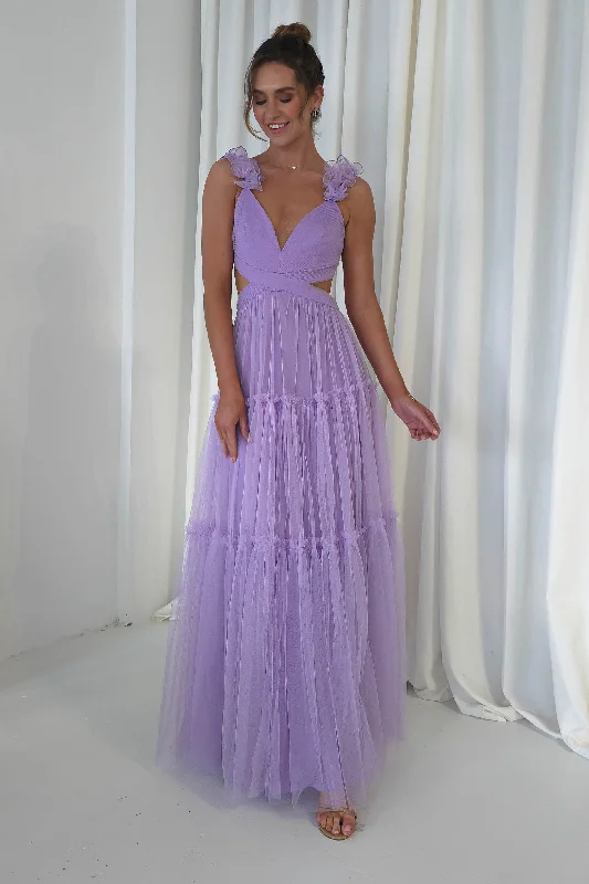  Women's Professional ApparelGaliena Ruffle Tulle Maxi Dress | Lilac