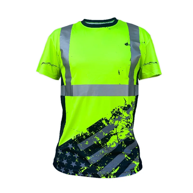  Women's Holiday ApparelSafetyShirtz SS360º American Grit Class 2 Type-R Reflective Safety T-Shirt