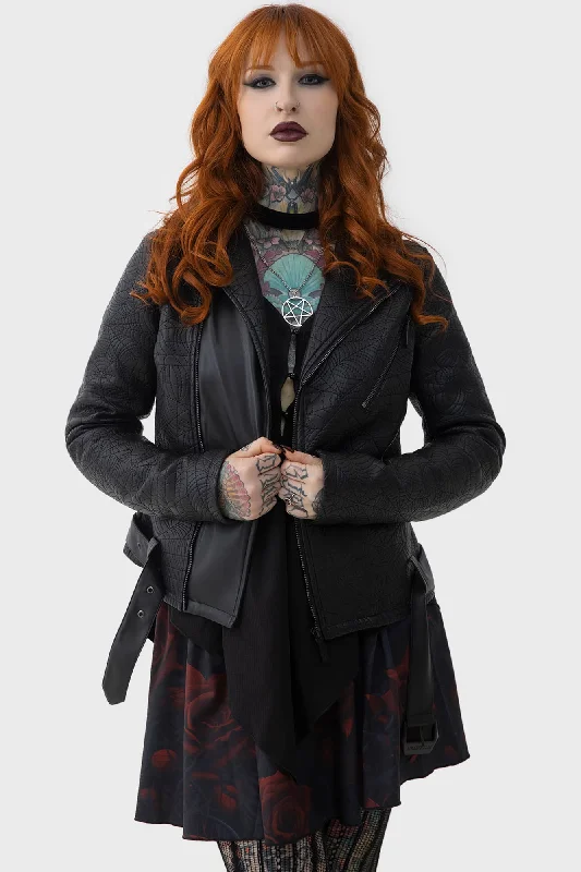  Women's Plus-Size ApparelSpideration Biker Jacket