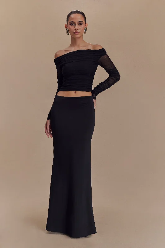  Elevated Casual DiscountsDarla Mesh And Slinky Off Shoulder Maxi Dress - Black