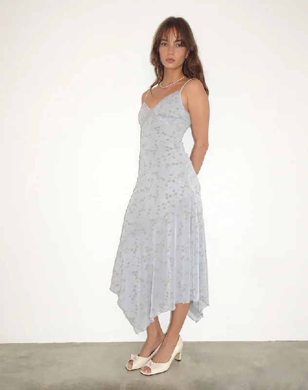  Romantic Fashion DiscountsDevon Midi Dress in Flock Chic Petals Grey