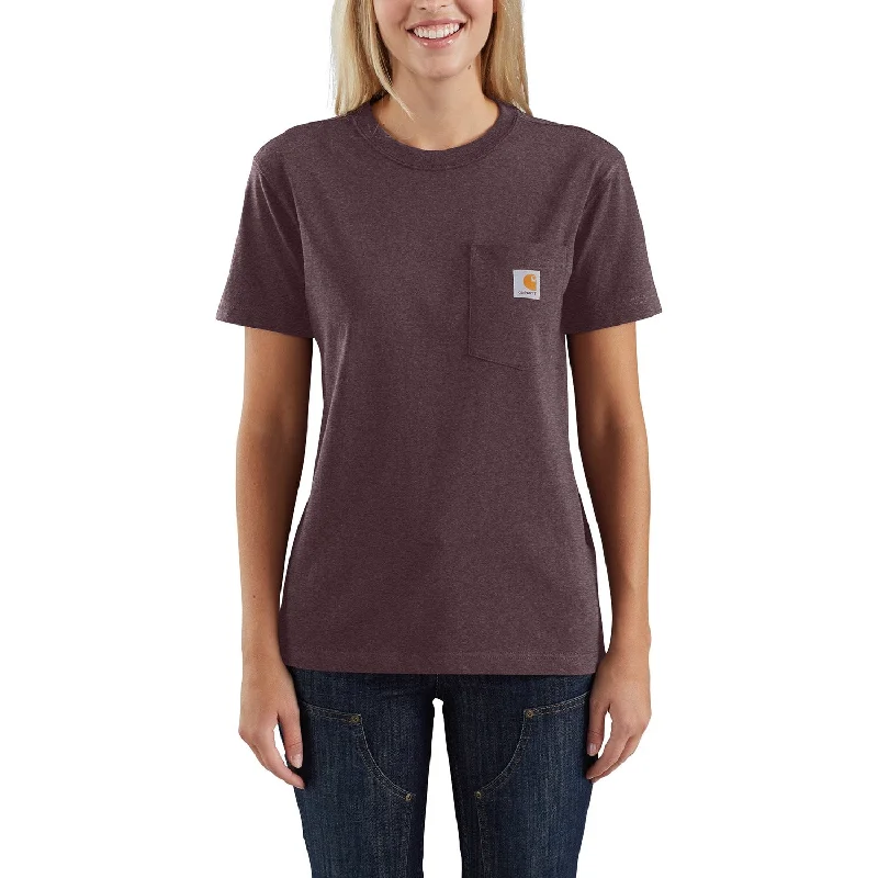  Affordable Luxury Women's ApparelCarhartt Women's Short Sleeve Pocket T-Shirt_Blackberry Heather