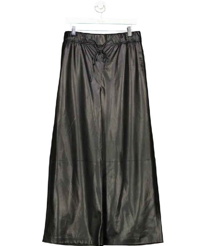  Limited Time OffersH&M Black Coated Wide Leg Trousers UK M