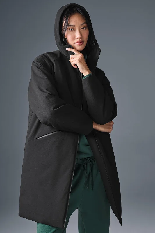  Affordable Women's AttireRain Or Shine Puffer Long Coat - Black