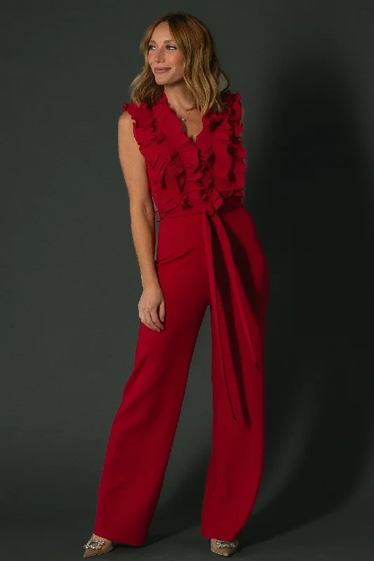  Gift IdeasTyra Ruffle Tank Jumpsuit | Burgundy