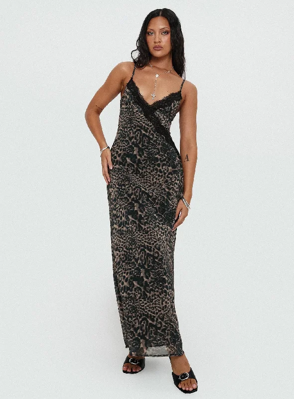  Timeless Women's ClothesRosalba Maxi Dress Leopard