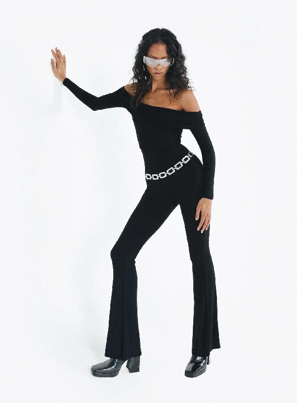  Women's Romantic OutfitDarsa Off The Shoulder Jumpsuit Black