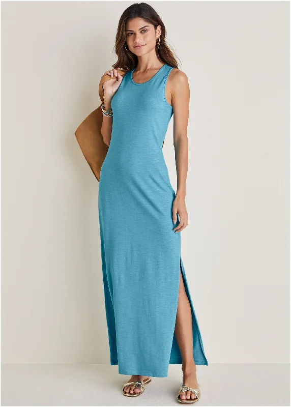  Women's Wardrobe ApparelTank Maxi Dress - Blue