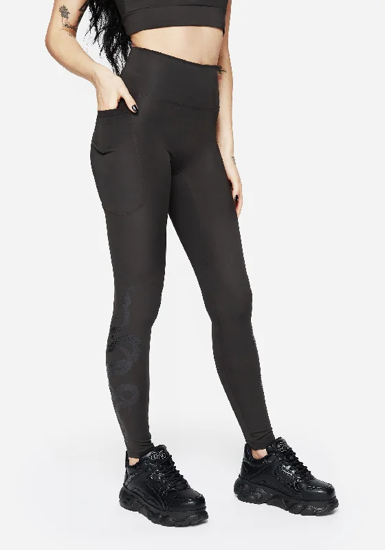  Women's Clothing For Holiday TravelVenin Snake Athleisure Leggings - Charcoal