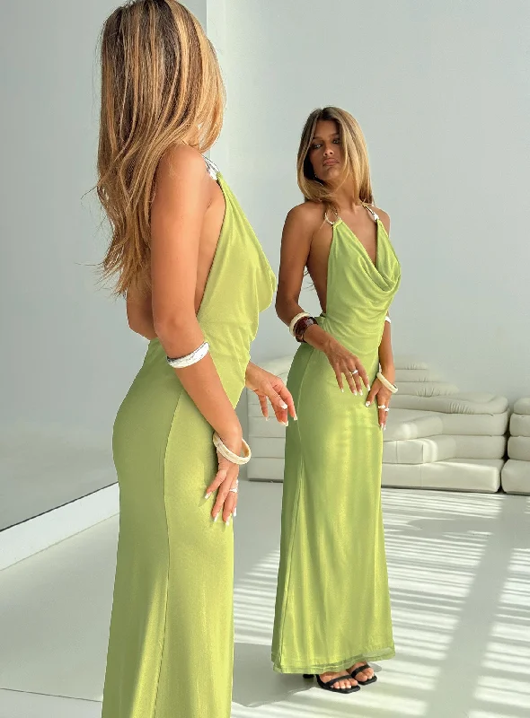  Modern Women's AttireRhaenyra Halter Maxi Dress Green