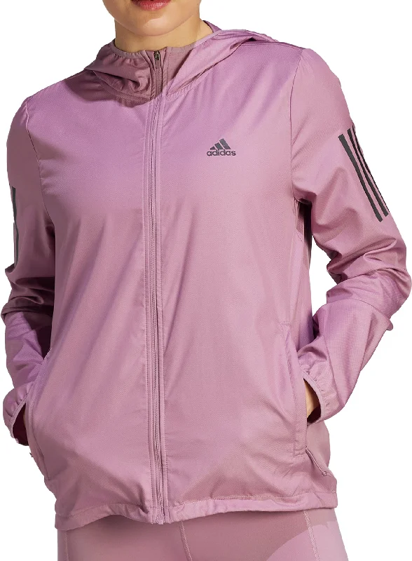  Women's Outdoor Activity Garmentsadidas Own The Run Hooded Windbreaker Womens Running Jacket - Pink