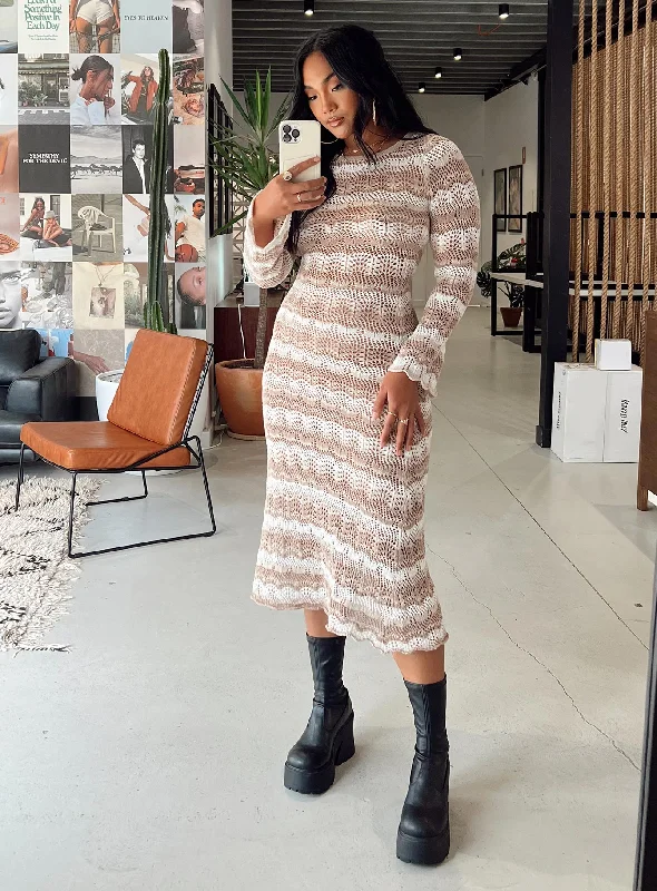  Absurdly Cheap SaleLeah Knit Midi Dress Beige