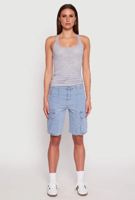  Women's Formal ApparelDenim Cargo Skater Shorts