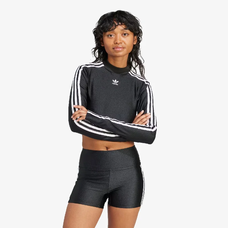  Exclusive Deals OnlineAdidas Originals | WMN'S 3-STRIPES CROPPED LONG SLEEVE TEE  { BLACK