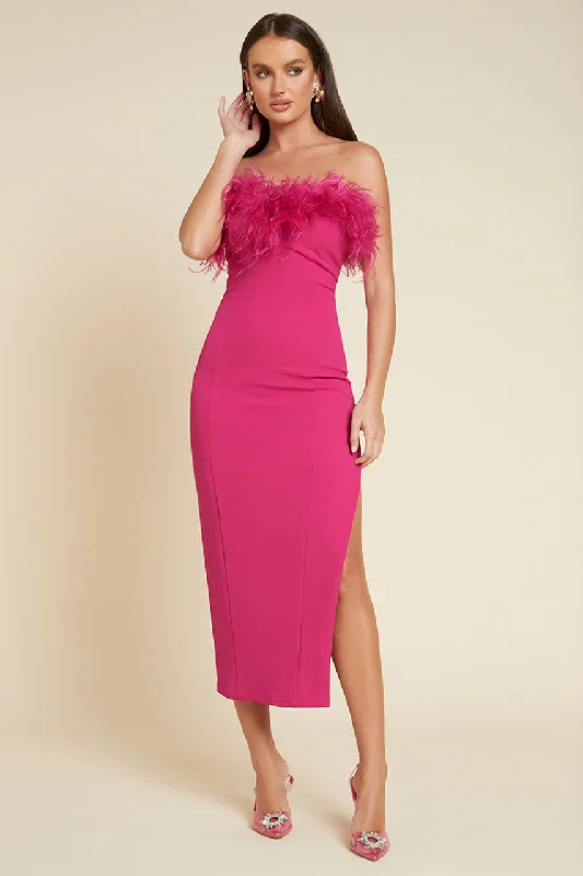  Women's Office OutfitVALENTINA MIDI DRESS - FUCHSIA