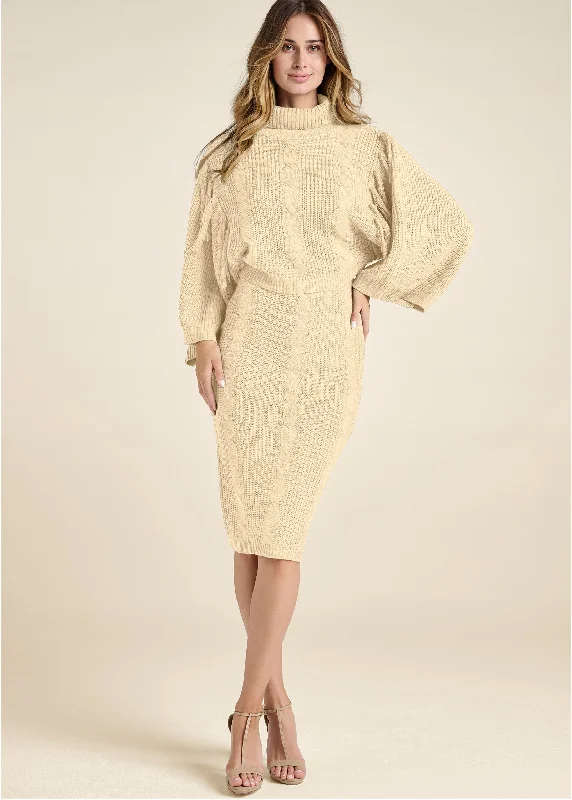  Women's Outdoor Activity GarmentsTwo-Piece Sweater Dress  - Beige