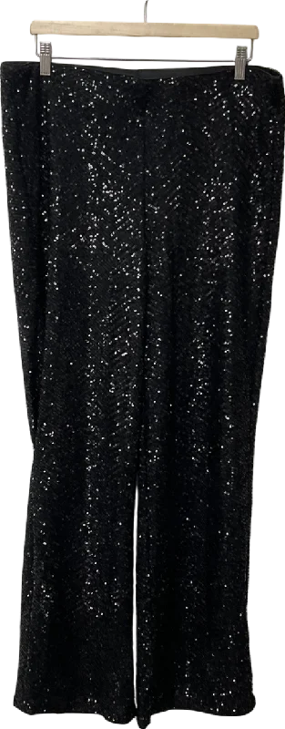  Women's Transitional GarmentsH&M Black Sequined Trousers UK XL