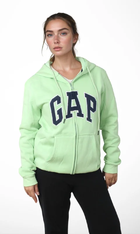  Feminine Luxe Style SaleWomen Zip-Up Hoodie (Light Green)