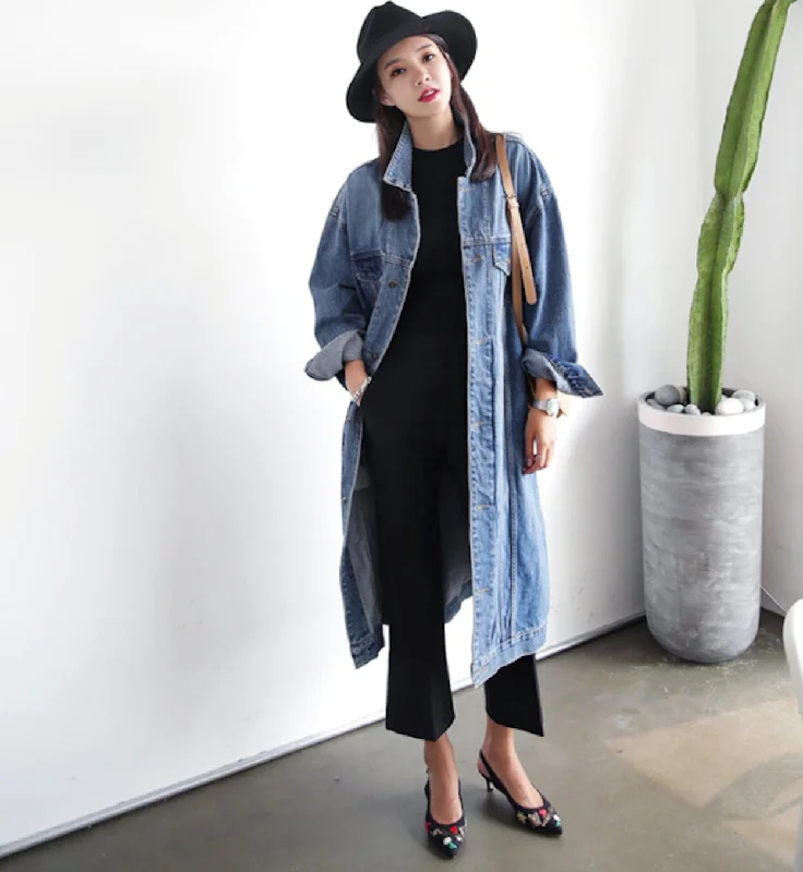  Top DealsWomens Denim Trench Coat