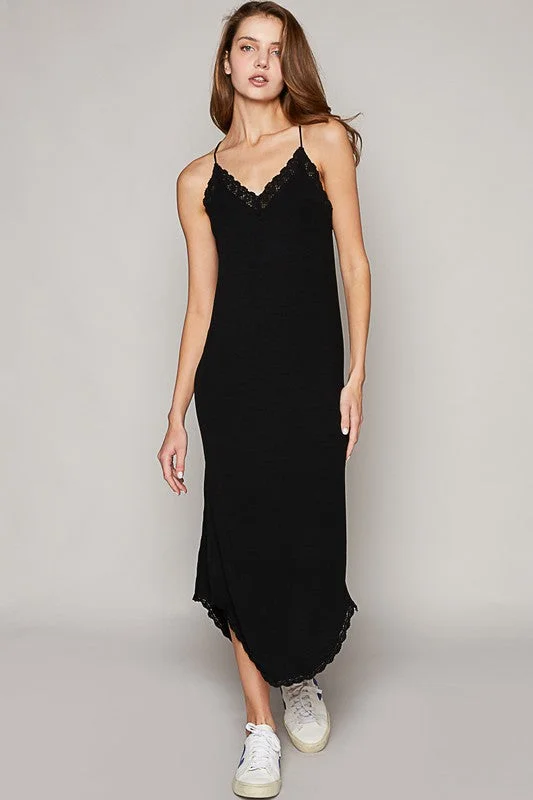  Stupidly Low PricesToula Lace Trim Midi Dress (Black)