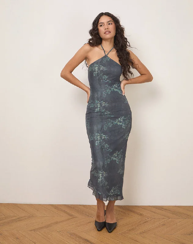  High-End Style DiscountsRibka Midi Dress in Faded Botanical Green