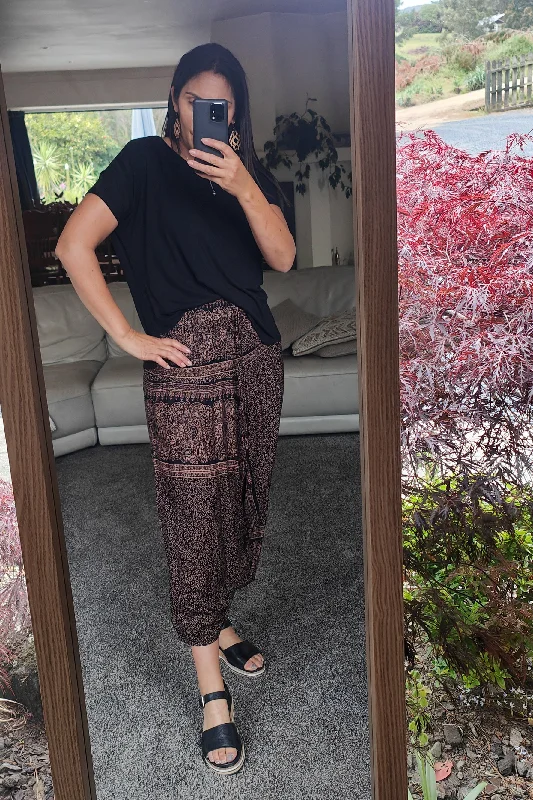  Chic And EdgyAladdin Pants/Jumpsuit - Black Mandala