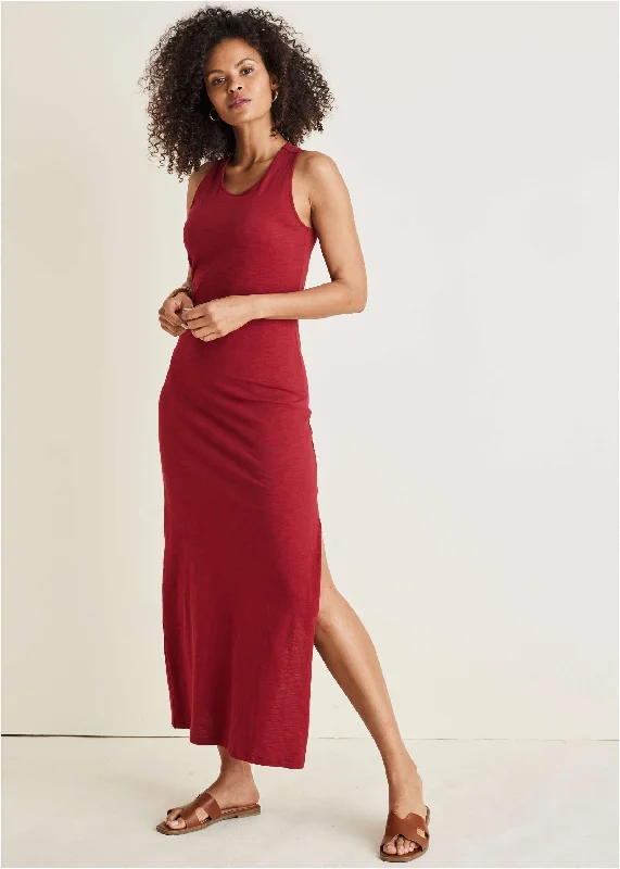  Women's Elegant ClothesTank Maxi Dress - Wine