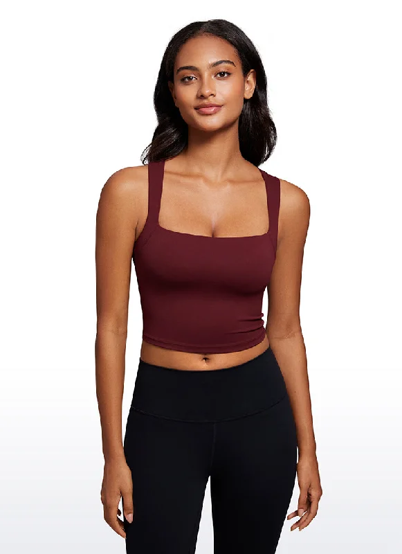  Unbeatable DealsButterluxe Longline Square Neck Built-in Bra Sports Tanks