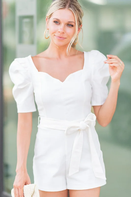  Elegant Clothing For WomenBe Your Best White Puff Sleeve Romper