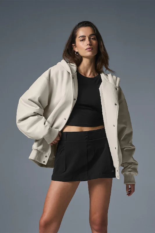  Women's Casual Apparel For WeekendsSelect Hooded Bomber Jacket - Bone