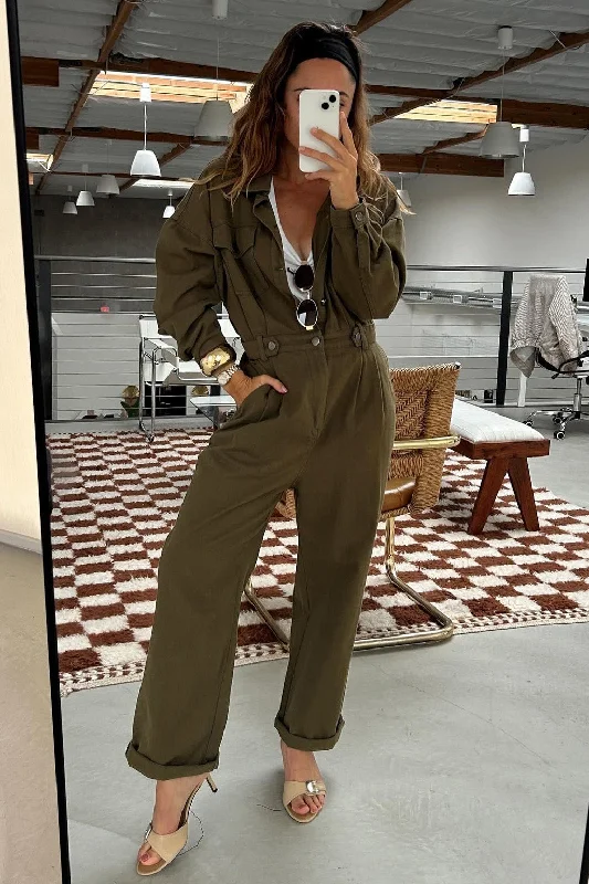  Sleek Style DiscountsHendrix Olive Straight Leg Jumpsuit