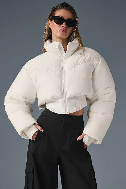  Women's Outerwear AttireMain Act Corset Puffer - Ivory/Ivory