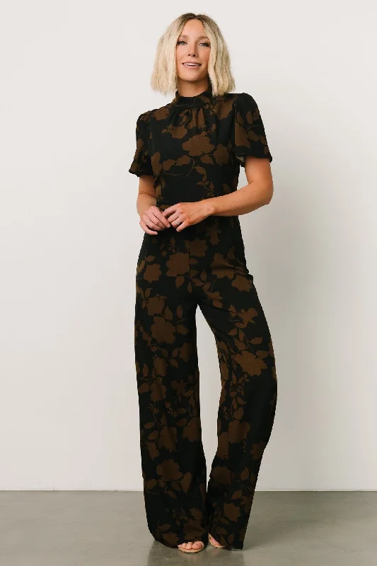  Elevated Casual DiscountsLangham Mock Neck Jumpsuit | Espresso Print