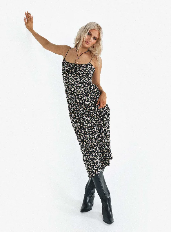  Swimwear Summer BlowoutKaplan Midi Dress Black / White Floral