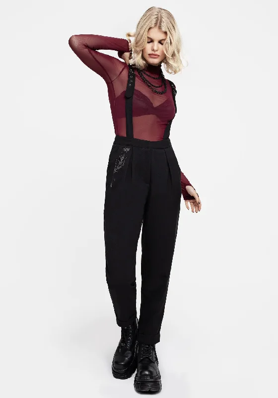  Stylish Women's ClothingStyx Moth Embroidered Tapered Trousers