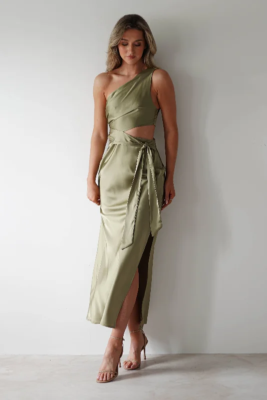  Women's Relaxed ClothesBonnie Soft Satin Maxi Dress | Olive