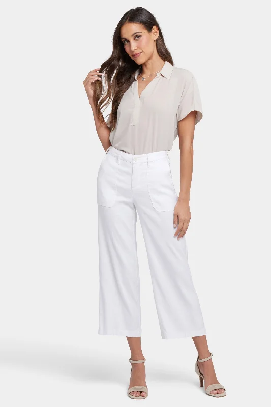  Women's Clothes And ApparelWide Leg Cargo Capri Pants - Optic White