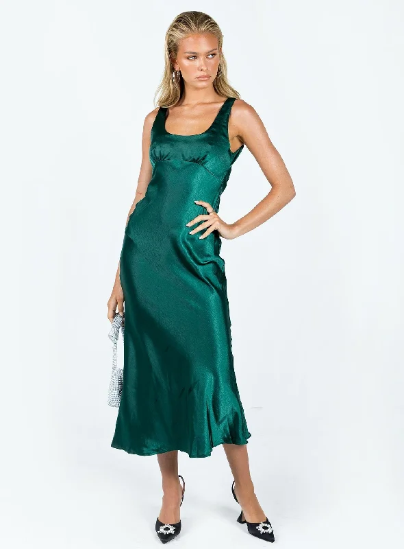  Women's Cozy Outfit For LoungingGirls Club Midi Dress Emerald