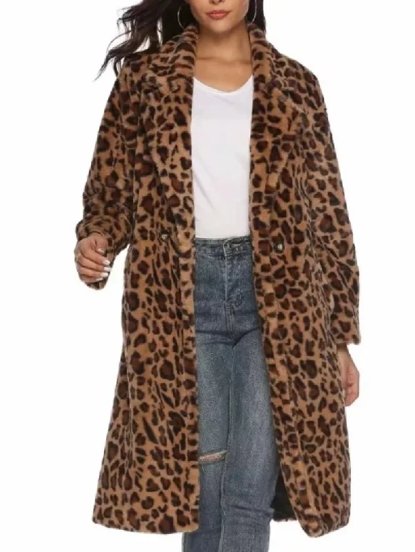  Flirty Fashion DiscountsWomens Mid Length Leopard Print Coat