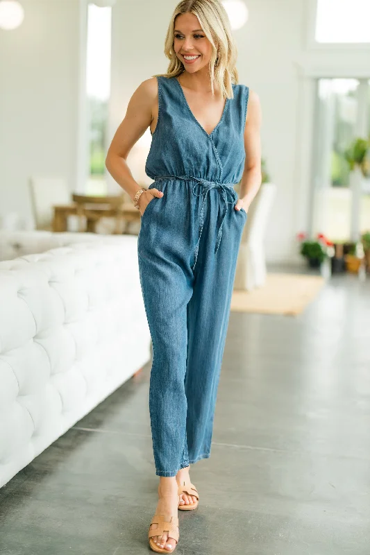  Fashionable Women's ClothesThink It Through Blue Chambray Jumpsuit