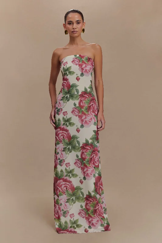  Women's Plus-Size ClothesElla Strapless Chiffon Maxi Dress - Sonia Rose Print