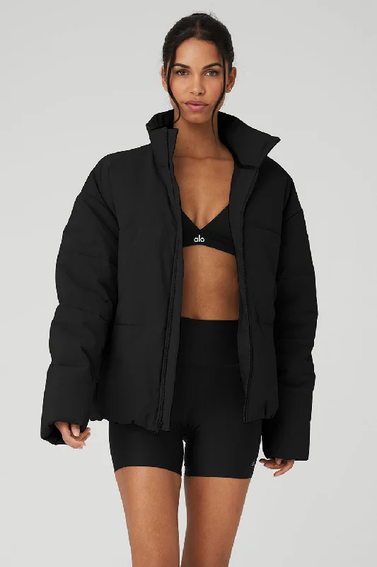  Comfortable Women's ClothesStretch Woven Street Puffer - Black