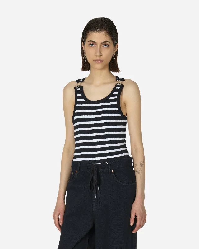  Hurry Before It'S GoneStrapped Marinière Tank Top Black / White