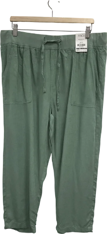  Timeless Women's ClothingM&Co Green Linen Cropped Joggers UK 16