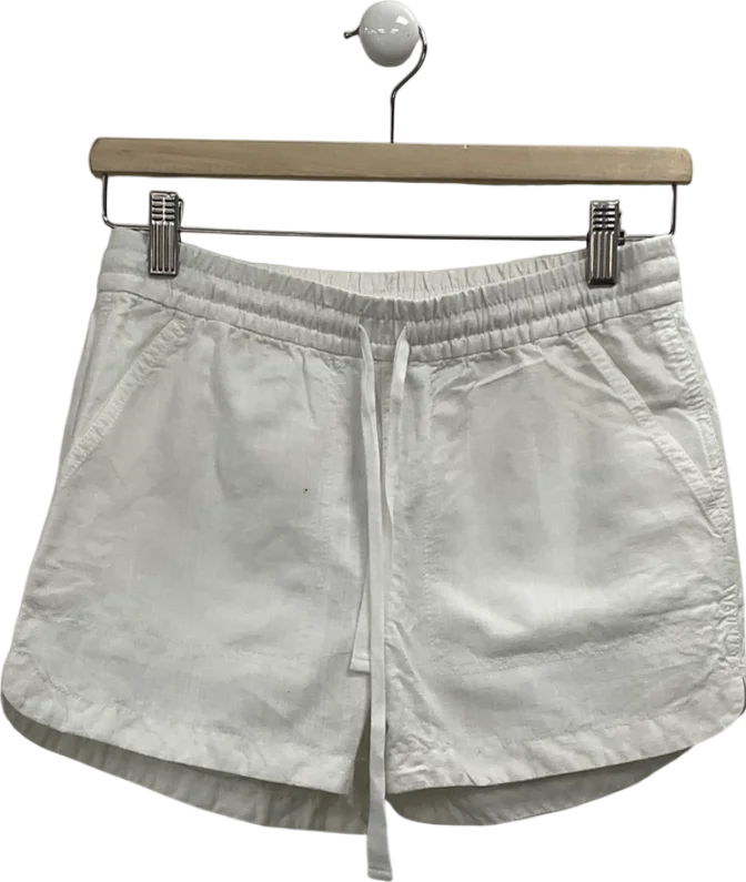  Women's Casual Apparelj,crew White Linen-cotton Drawstring Short UK XXS