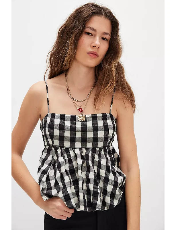  Clearance Sale, All CheapMia Plaid Tank, Black Combo