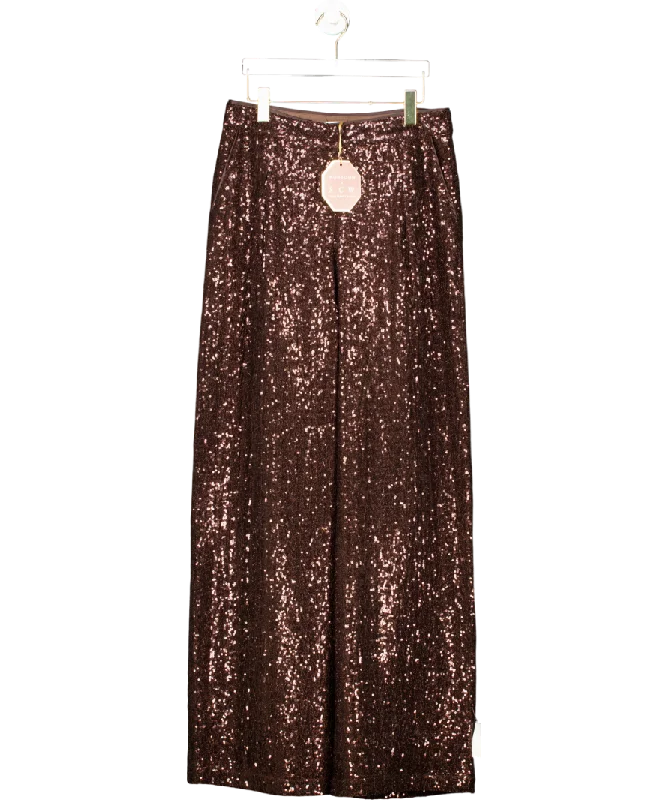  Women's Versatile ApparelMonsoon X Sarah Corbett-winder Wide Leg Sequin Trousers Bronze UK 16