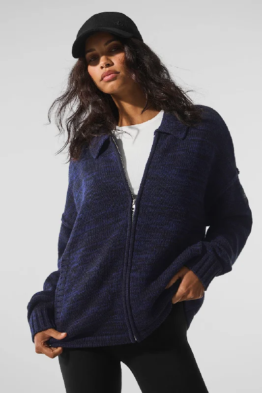  Women's ApparelHeritage Full Zip Sweater - Navy Multi