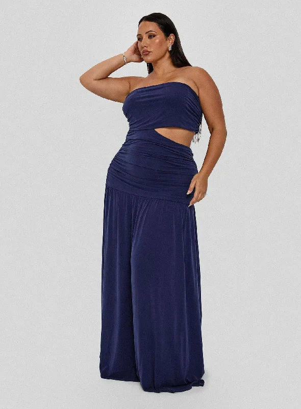  Women's Evening GarmentsGrandeur Strapless Maxi Dress Navy Curve